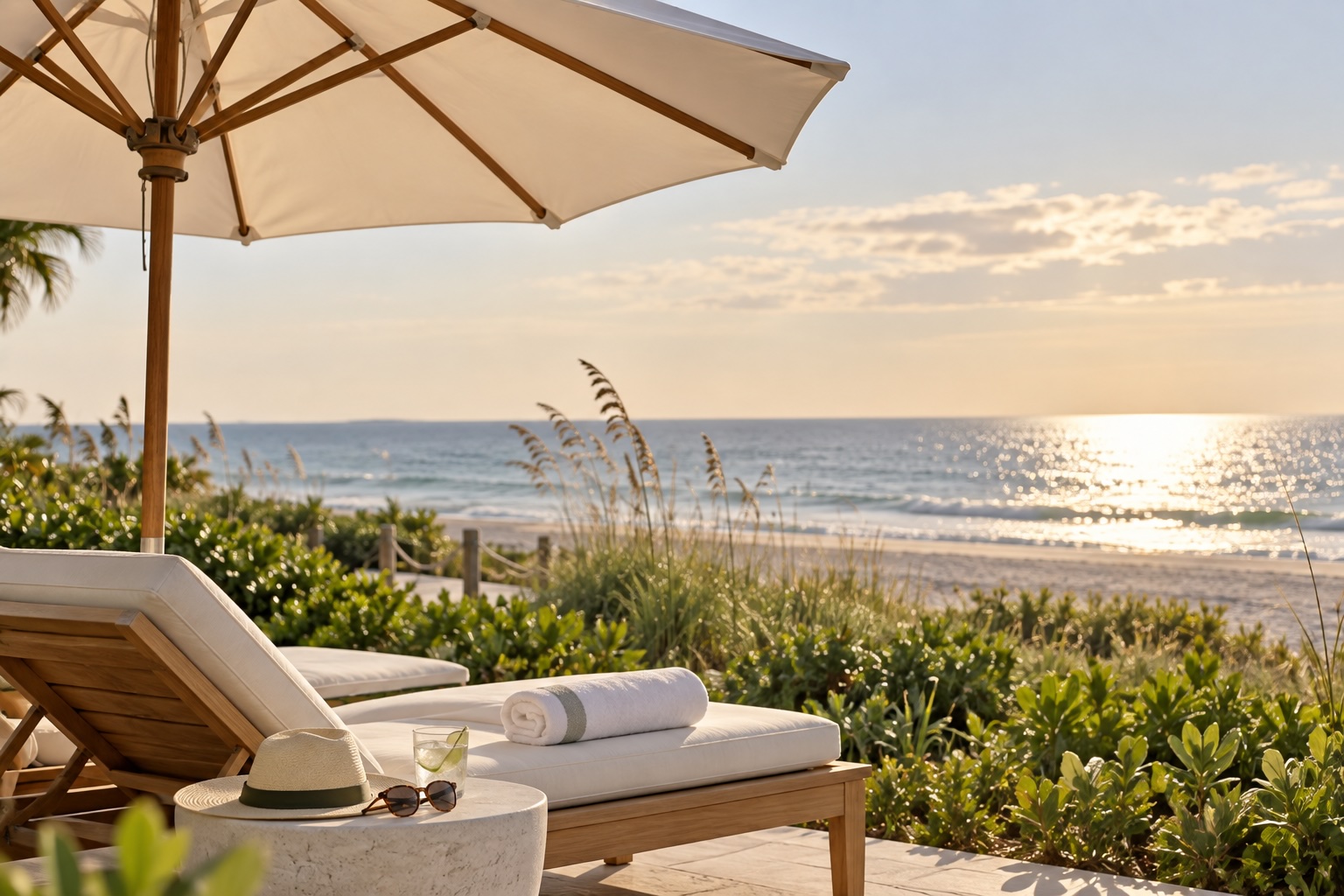 Beachfront setting in Pelican Bay