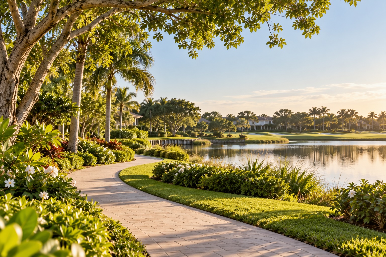Walking paths and natural surroundings in Pelican Bay