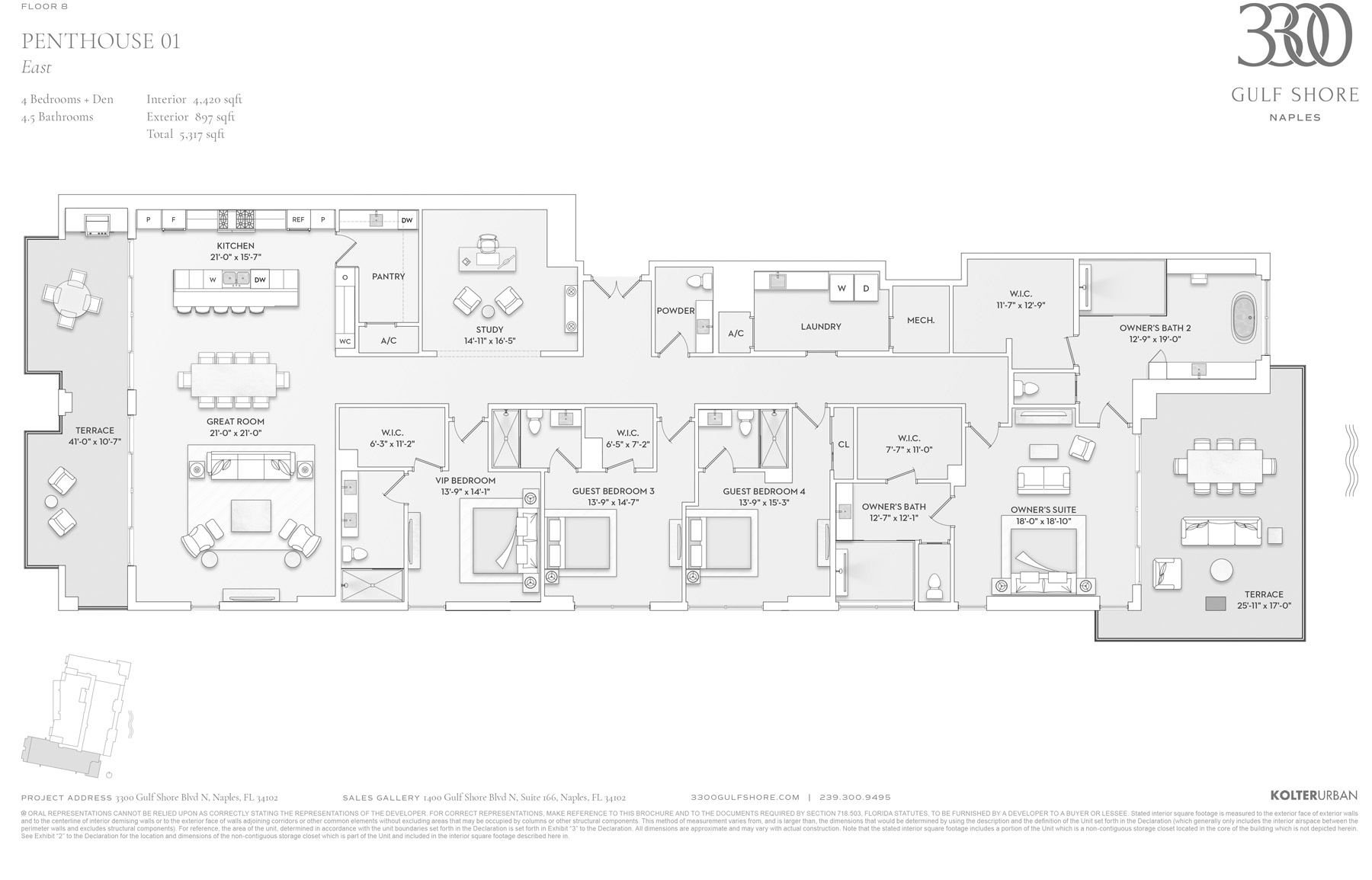 3300 Gulf Shore Floorplan Penthouse 1