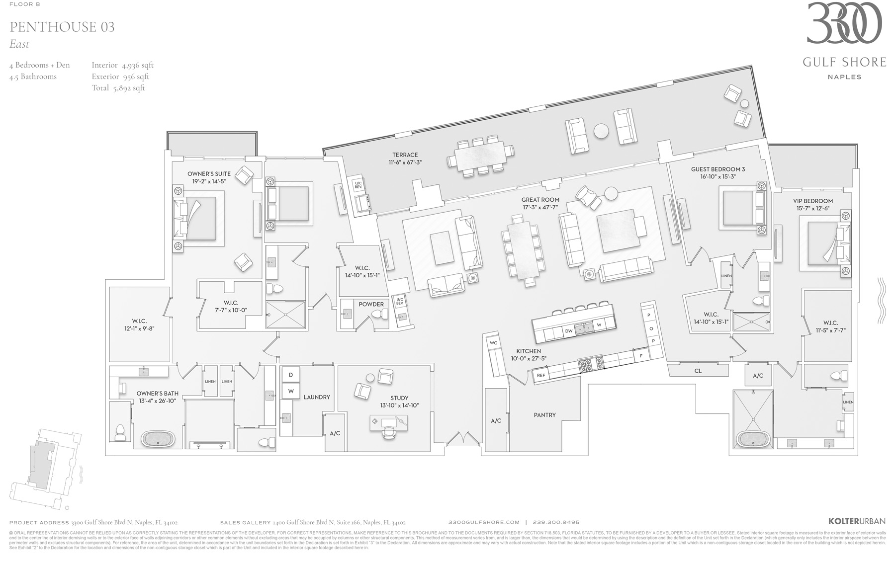 3300 Gulf Shore Floorplan Penthouse 3