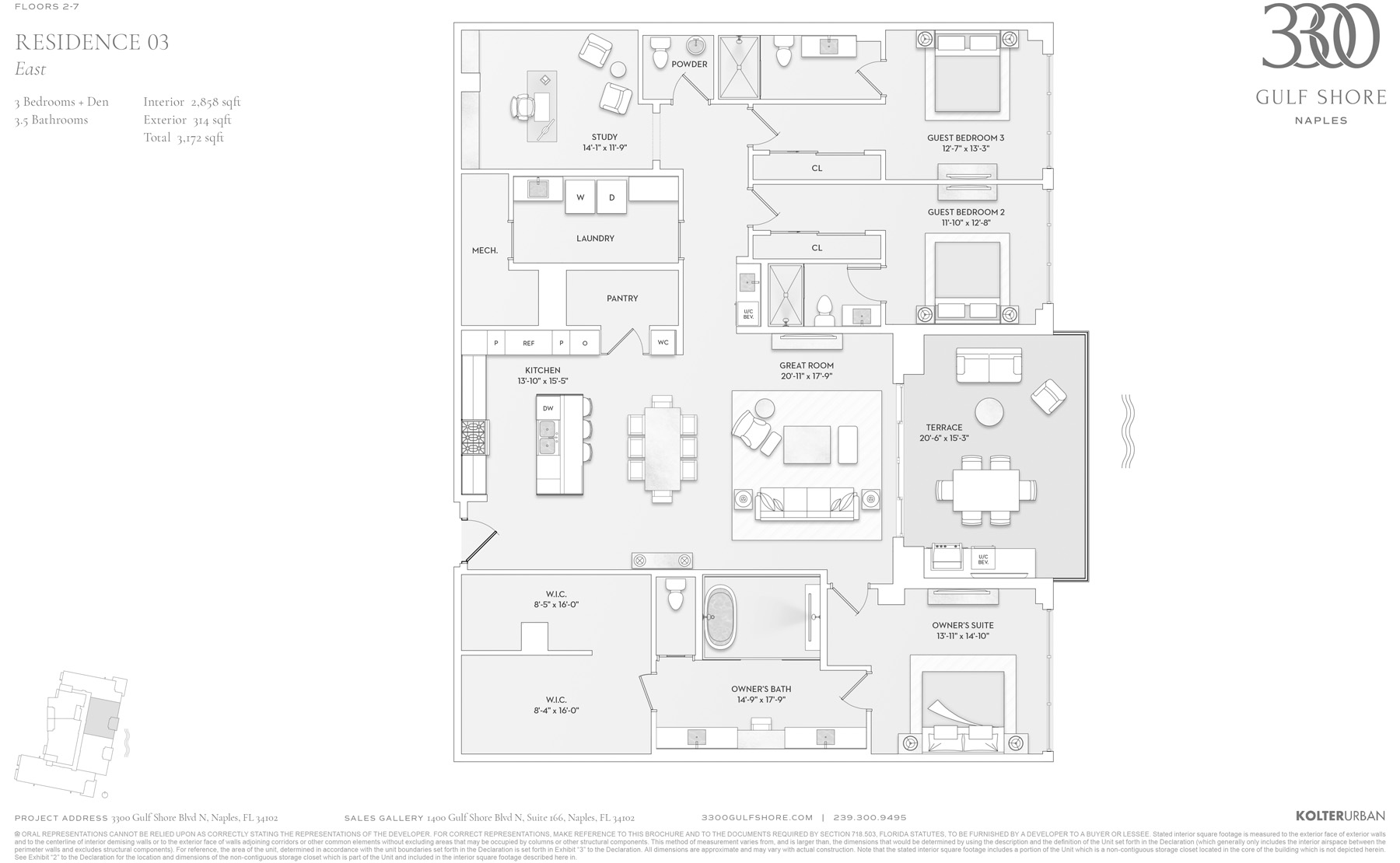 3300 Gulf Shore Floorplan Residence 3