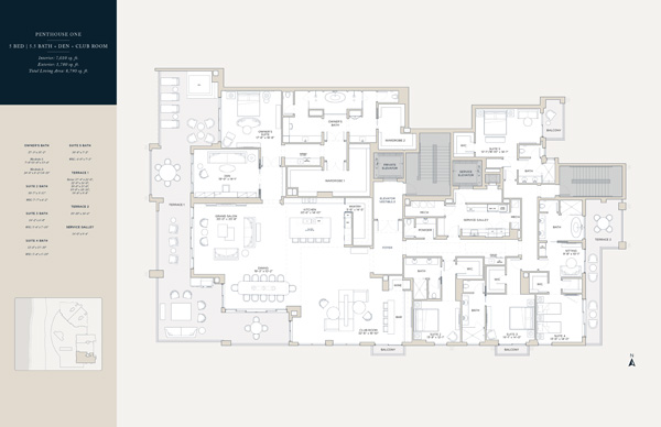 Rosewood Residences Naples Floorplan Penthouse 1