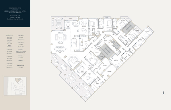 Rosewood Residences Naples Floorplan Penthouse 5